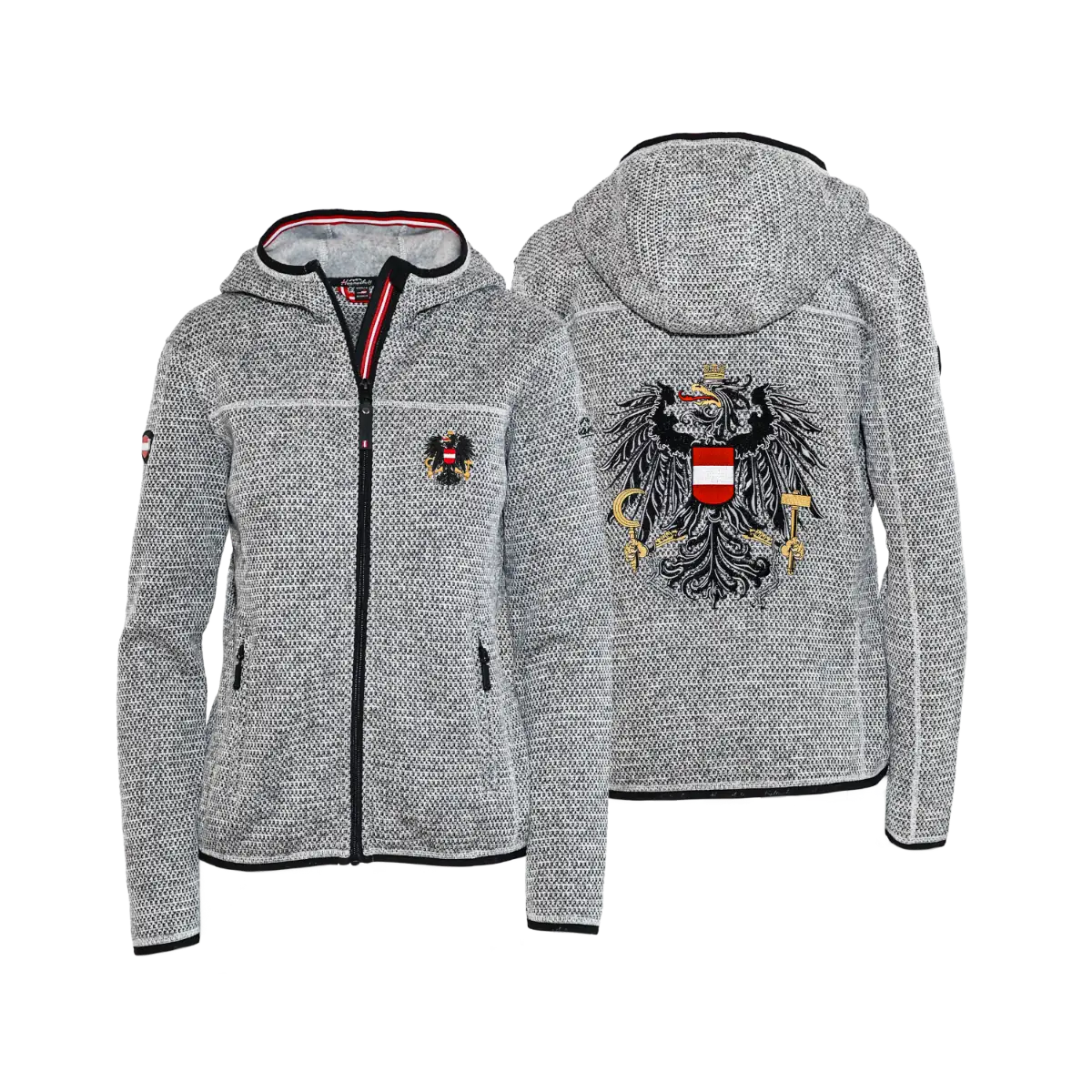 Österreich Kultjacke mit Kapuze - Strickoptik
