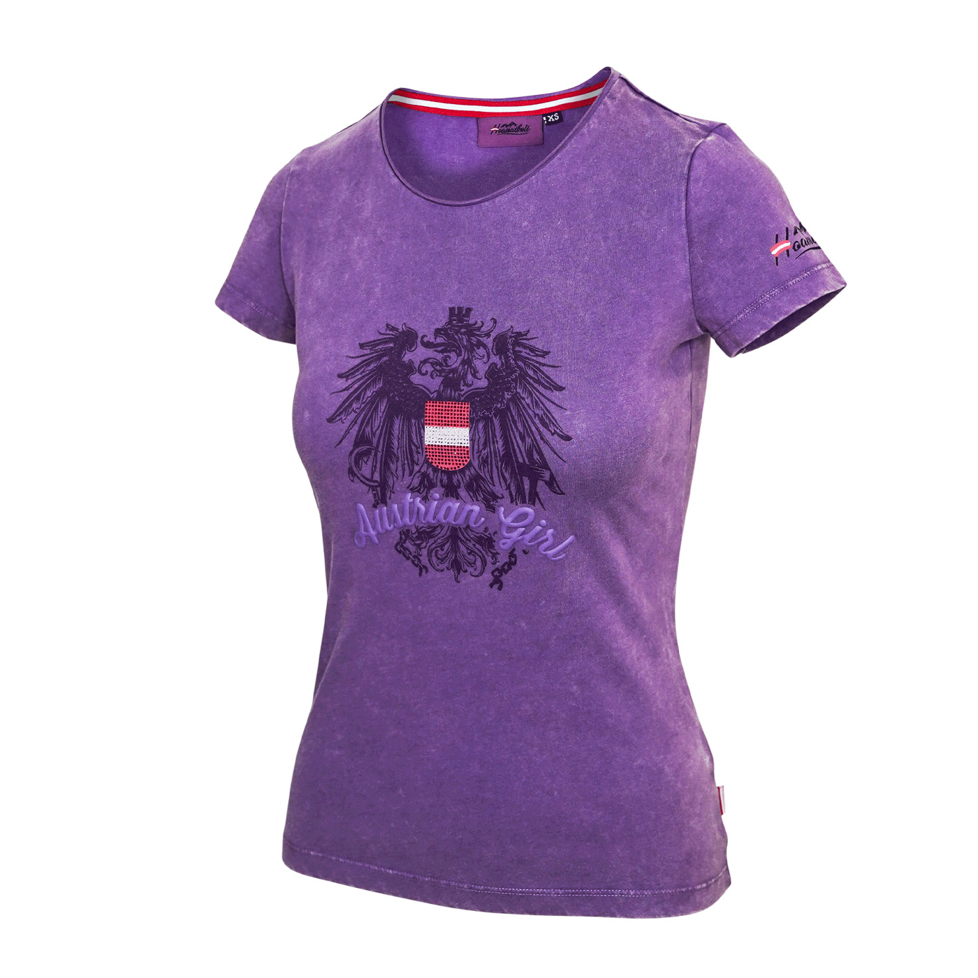 Damen T-Shirt lila mit Austrian Girl Motiv