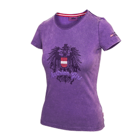Damen T-Shirt lila mit Austrian Girl Motiv