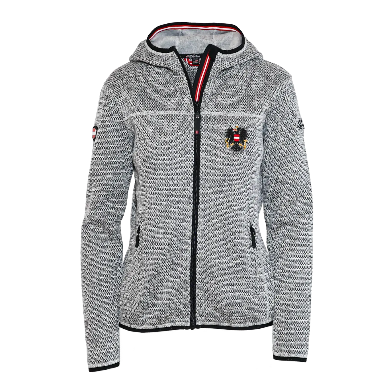 Österreich Kultjacke mit Kapuze - Strickoptik
