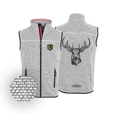 Dobby Fleece Gilet Hirsch Stick #Farbe_Hellgrau