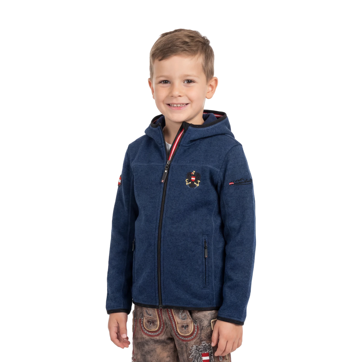 Dunkelblaue Kinder Kultjacke Österreich Adler
