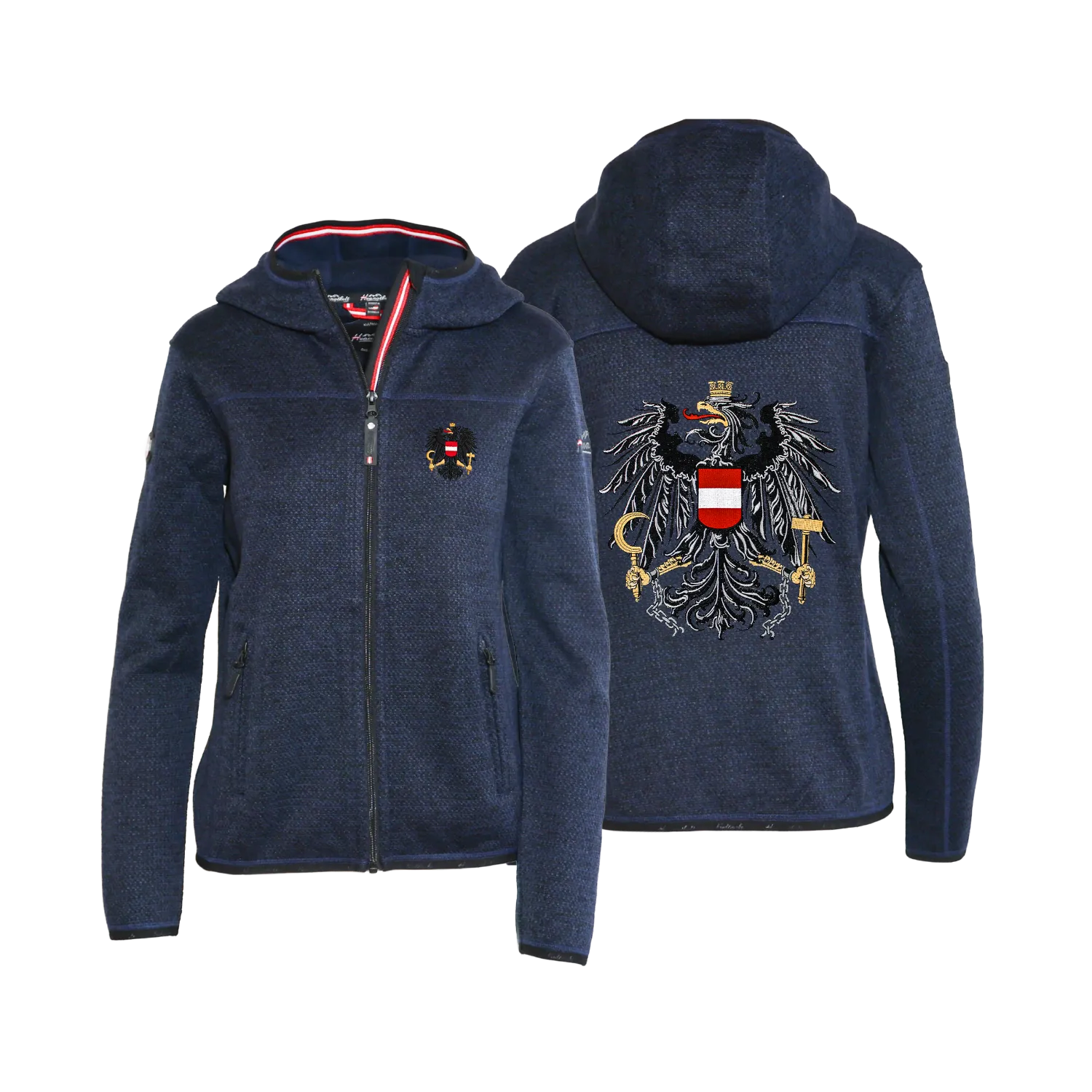 Österreich Kultjacke mit Kapuze - Strickoptik