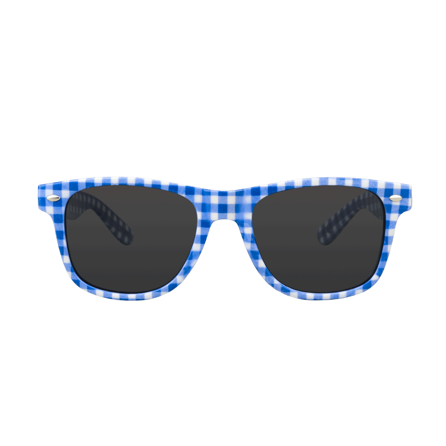 Dunkelblaue Sonnenbrille Karo Muster