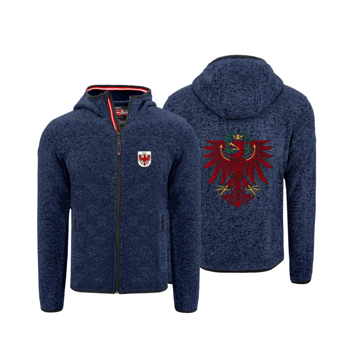 Dunkelblaue Tirol Strickfleece Jacke Herren #Farbe_Dunkelblau