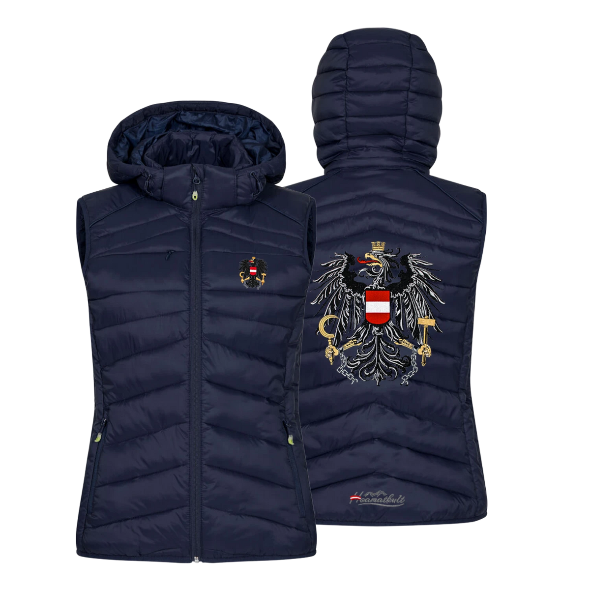 Dunkelblaues Damen Gilet Österreich Adler #Farbe_Dunkelblau