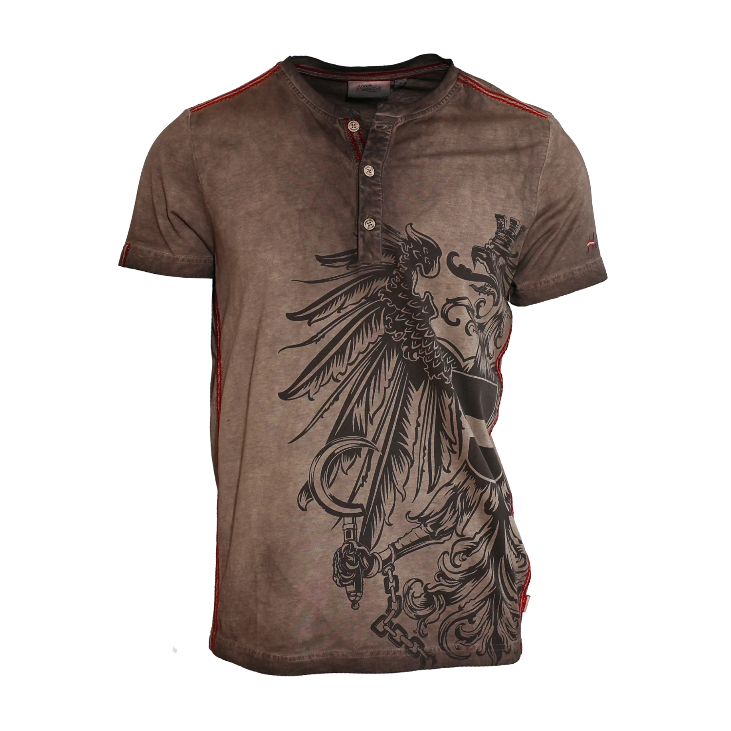 Österreich Adler Vintage Trachten T-Shirt - Dunkelbraun