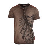 Dunkelbraunes Herren T-Shirt für Lederhose #Farbe_Dunkelbraun-Vintage