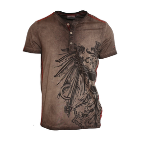 Österreich Adler Vintage Trachten T-Shirt - Dunkelbraun