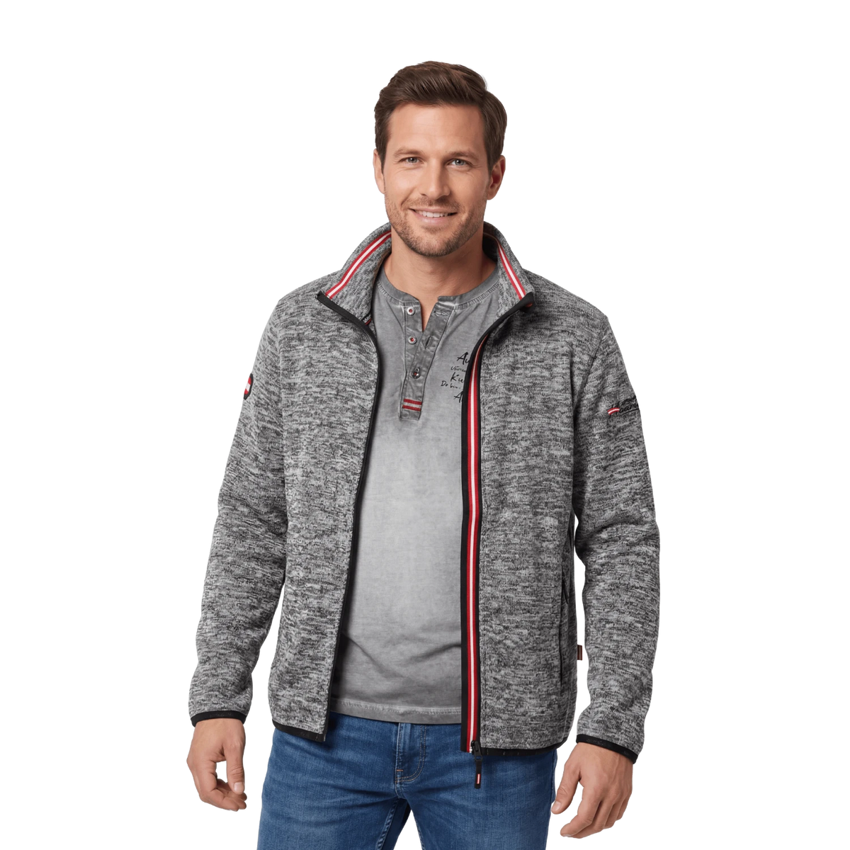 Dunkelgraue Herren Kultjacke ohne Kapuze