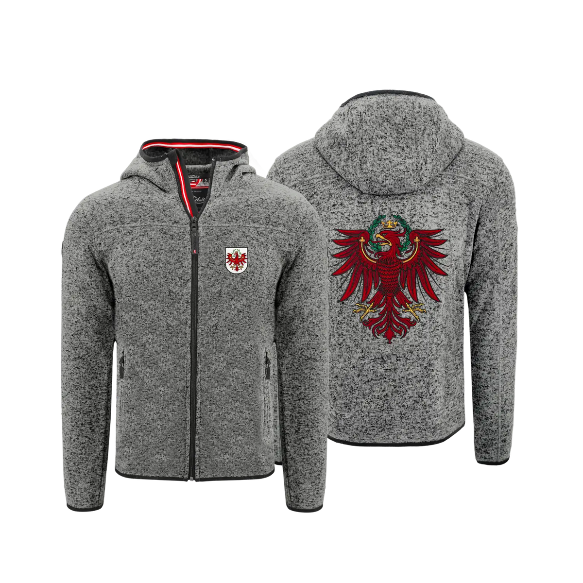 Dunkelgraue Tirol Fleece Jacke Herren #Farbe_Dunkelgrau