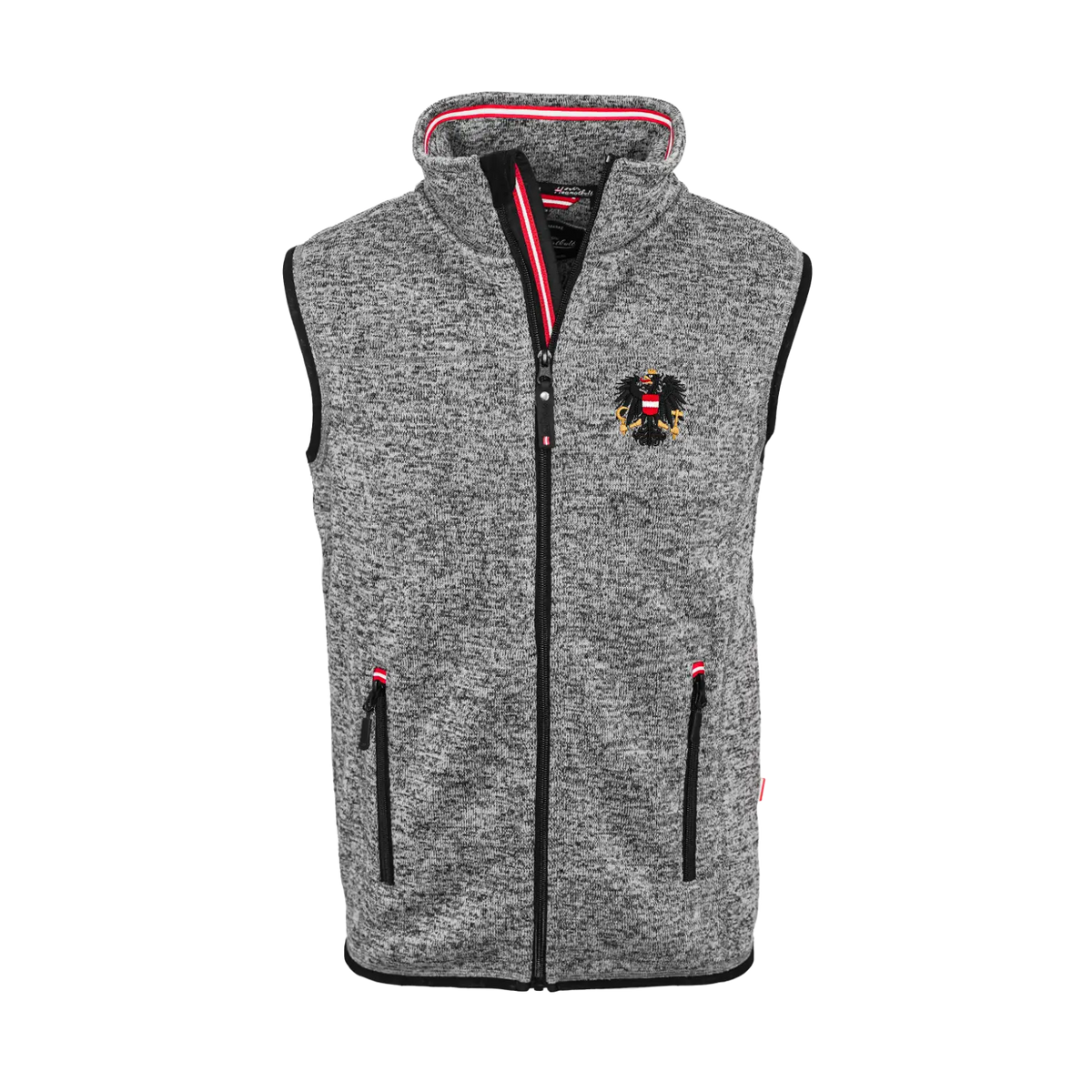 Dunkelgraues Fleece Gilet Österreich Adler Herren #Farbe_Dunkelgrau