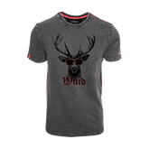 Dunkelgraues Herren T-Shirt Hirsch Aufdruck