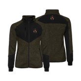 Dunkelgrüne Damen Strickfleece Jacke Österreich Stick #Farbe_Dunkelgrün