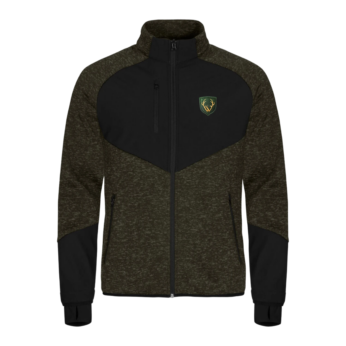 Dunkelgrüne Hirsch Jacke Herren #Farbe_Dunkelgrün