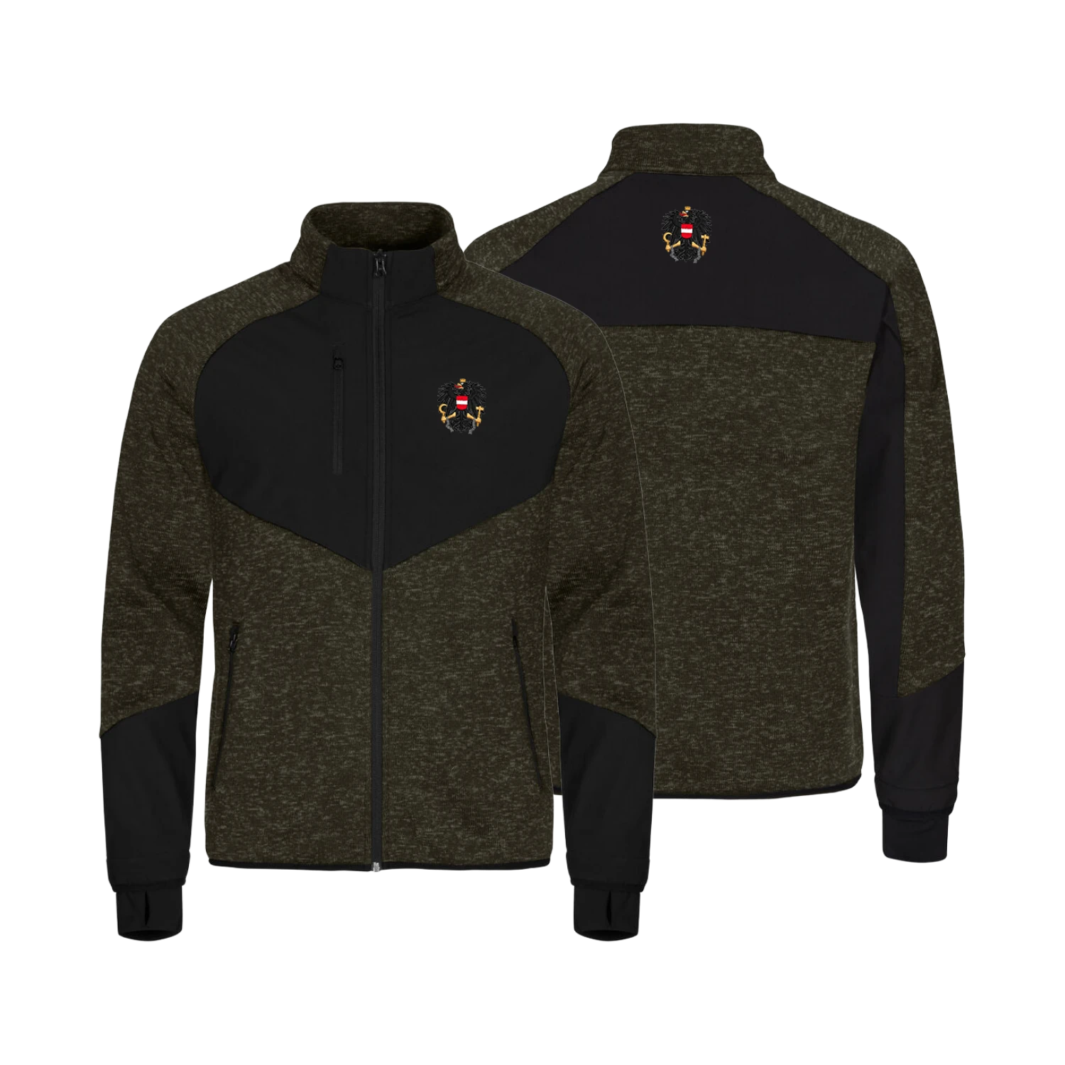 Österreich Adler Kultjacke Softshell-Fleece - Dunkelgrün