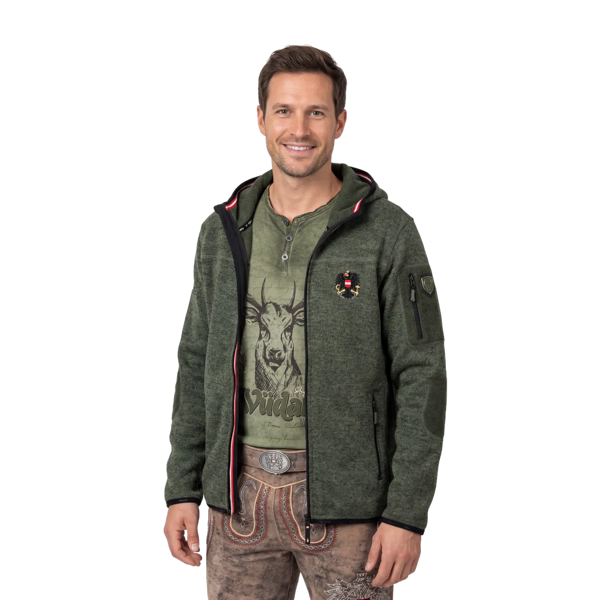 Dunkelgrüne Wüdara Jacke für Herren #Farbe_Dunkelgrün