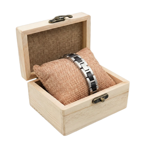 Edelstahl Holzarmband mit Geschenkbox