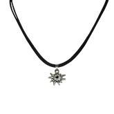 Edelweiß Halskette schwarz mit Swarovski Steinen #Farbe_Schwarz