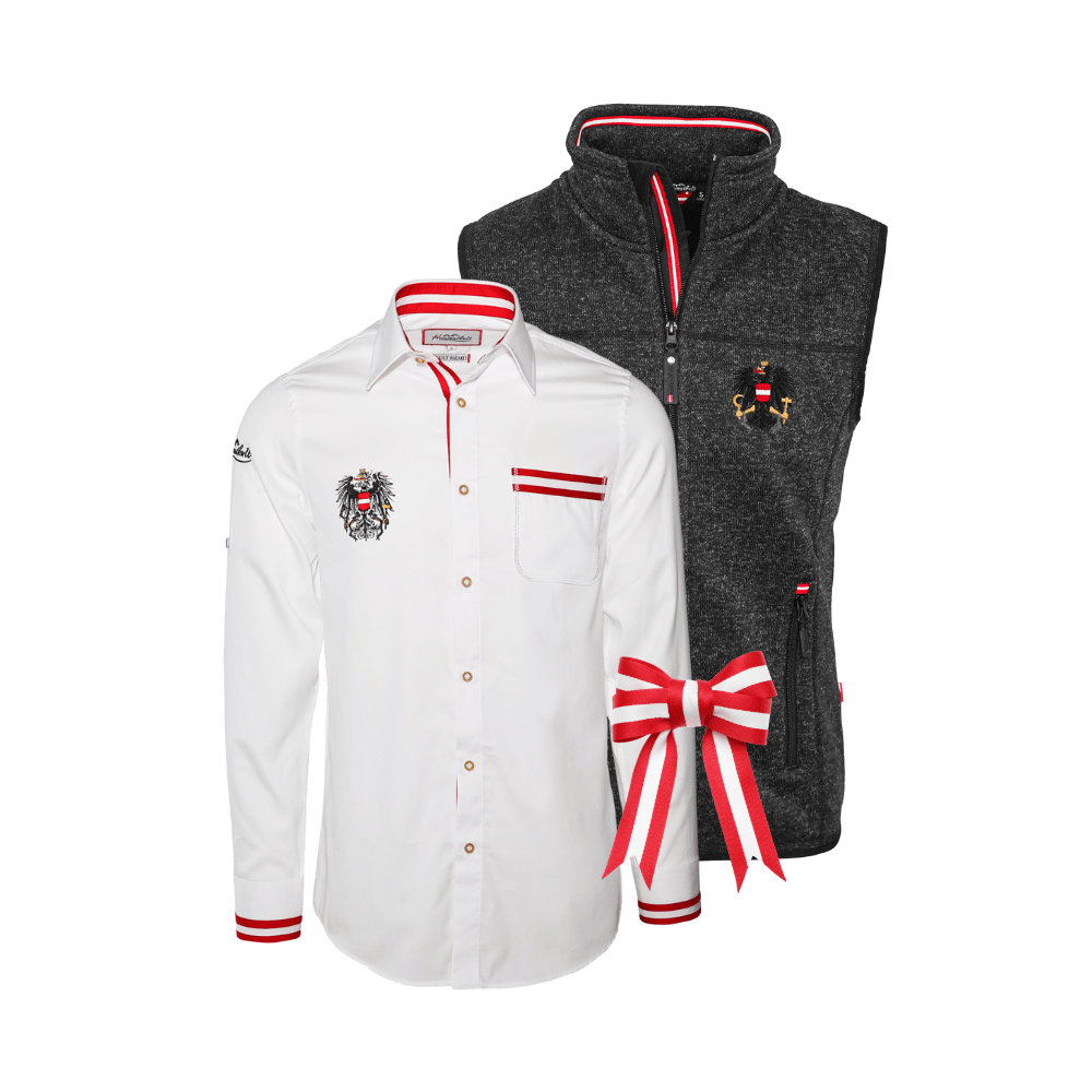 Fesch für Weihnachten Herren Schwarz Geschenkpaket Gilet und Hemd #Farbe_Schwarz-Strick