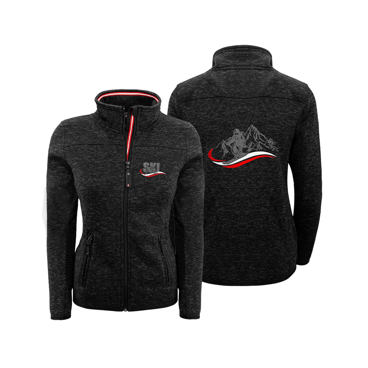 Fleece Jacke für Damen schwarz zum Skifahren #Farbe_Schwarz