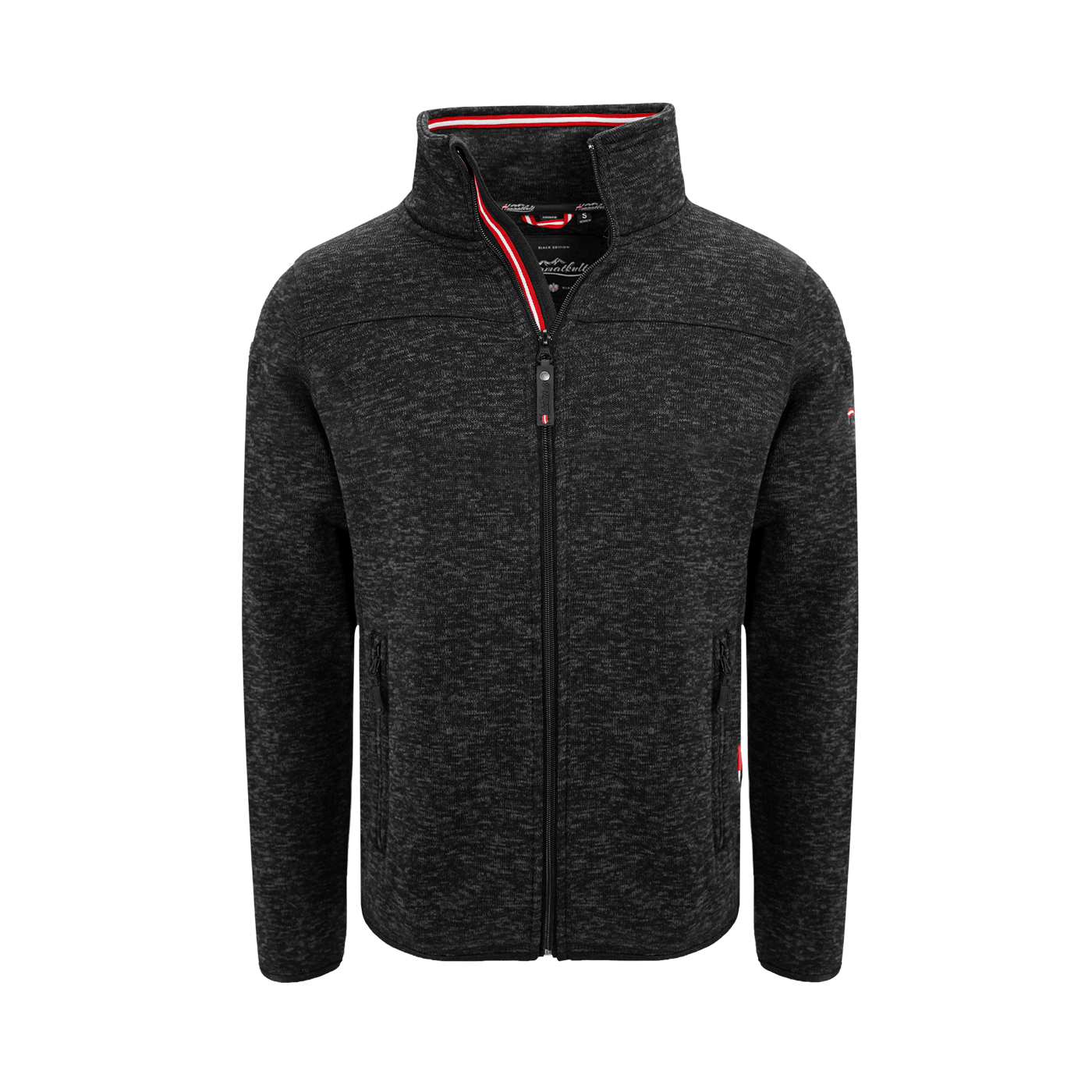 Hoamatkult Herren Kultjacke schwarz Strickfleece Jacke für Herren