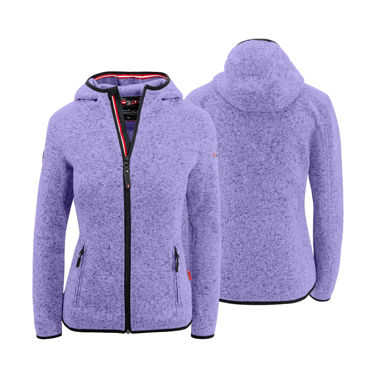 Fleece Weste mit Kapuze lila Hoamatkult