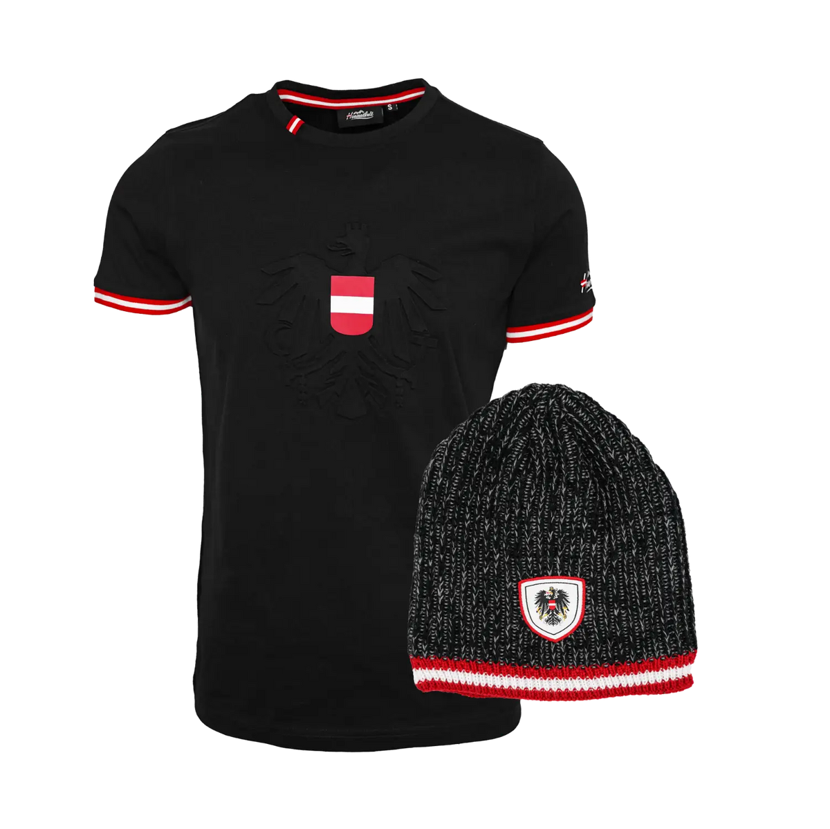 Geschenkpaket Weihnachten - 3D Adler T-Shirt & Kult Beanie