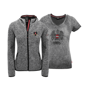 Geschenkpaket Muttertag - Kultjacke mit Kapuze und Glitzer T-Shirt