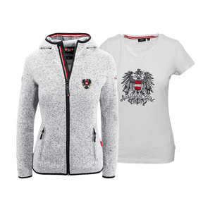 Geschenkpaket Muttertag - Kultjacke mit Kapuze und Glitzer T-Shirt