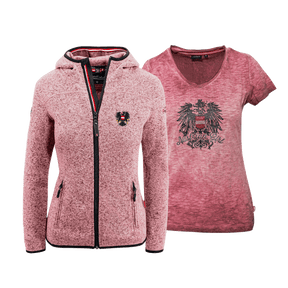 Geschenkpaket Muttertag - Kultjacke mit Kapuze und Glitzer T-Shirt