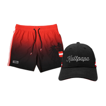 Geschenkpaket Badehose rot Kultpapa Cap #Farbe_Rot/Schwarz