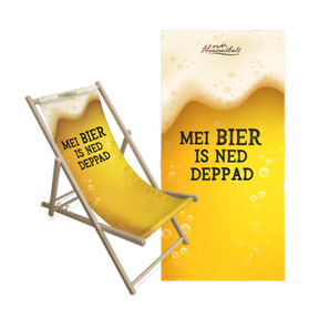 Geschenkpaket Bier Liegestuhl Badetuch