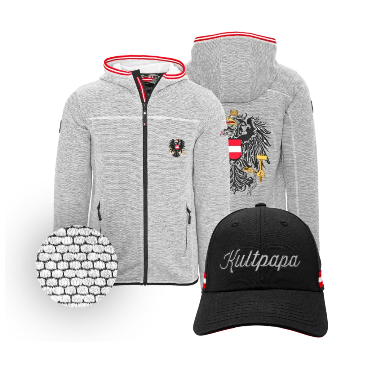 Geschenkpaket Dobby Jacke Kultpapa Cap #Auswahl_Mit Kapuze