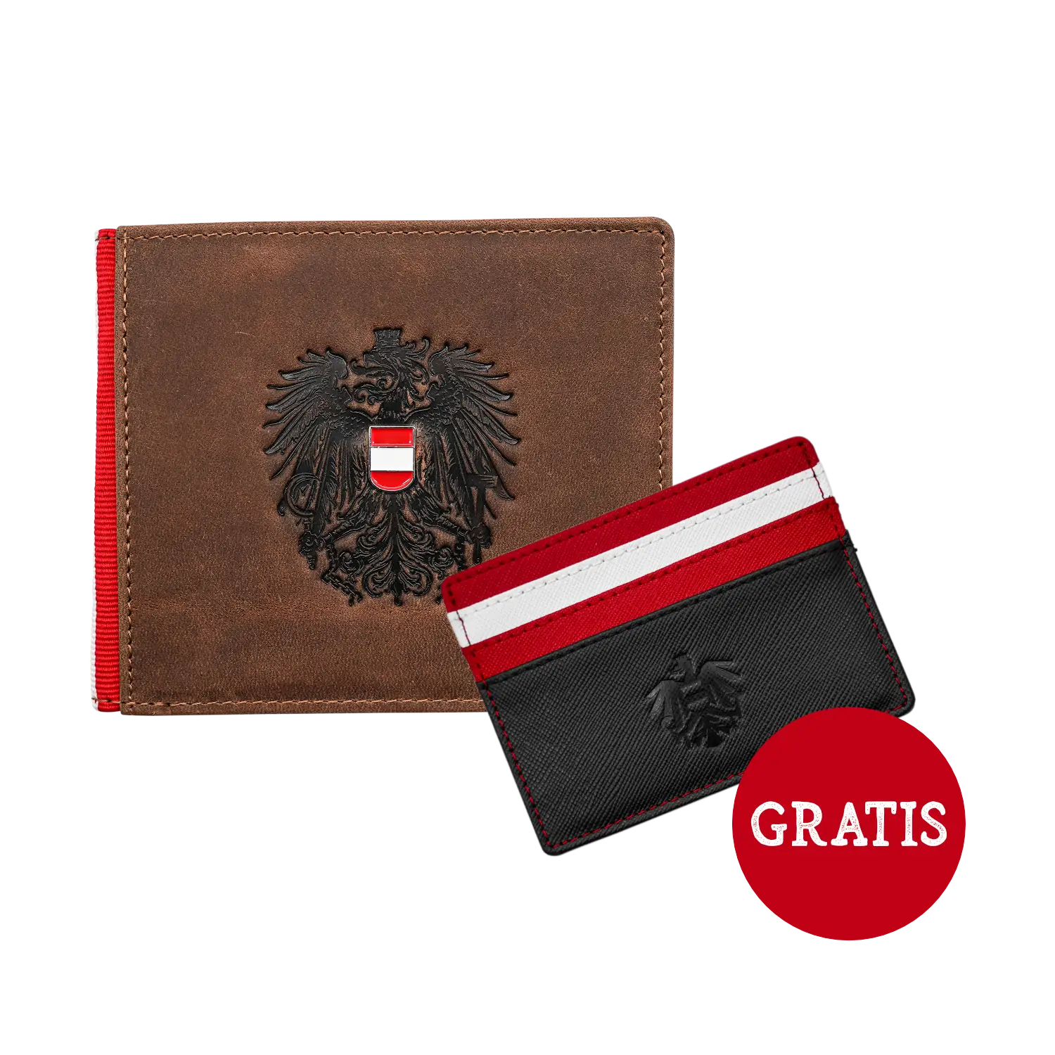 Geschenkpaket Weihnachten - Leder Geldtasche + GRATIS Kartenetui