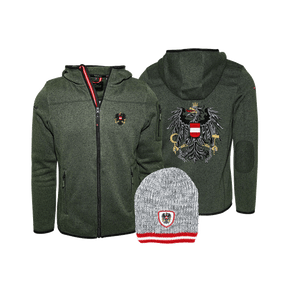 Geschenkpaket Weihnachten - Kultjacke mit Kapuze und Beanie