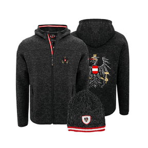 Geschenkpaket Weihnachten - Kultjacke mit Kapuze und Beanie