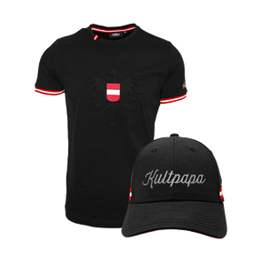 Geschenkpaket Herren Vatertag T-Shirt und Kultpapa Cap