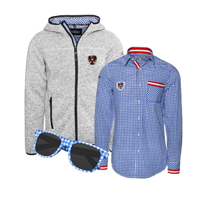 Geschenkpaket Karo Jacke Hemd Sonnenbrille