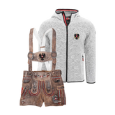 Geschenkpaket Kinder Kultjacke Lederhose hellgrau #Farbe_Hellgrau