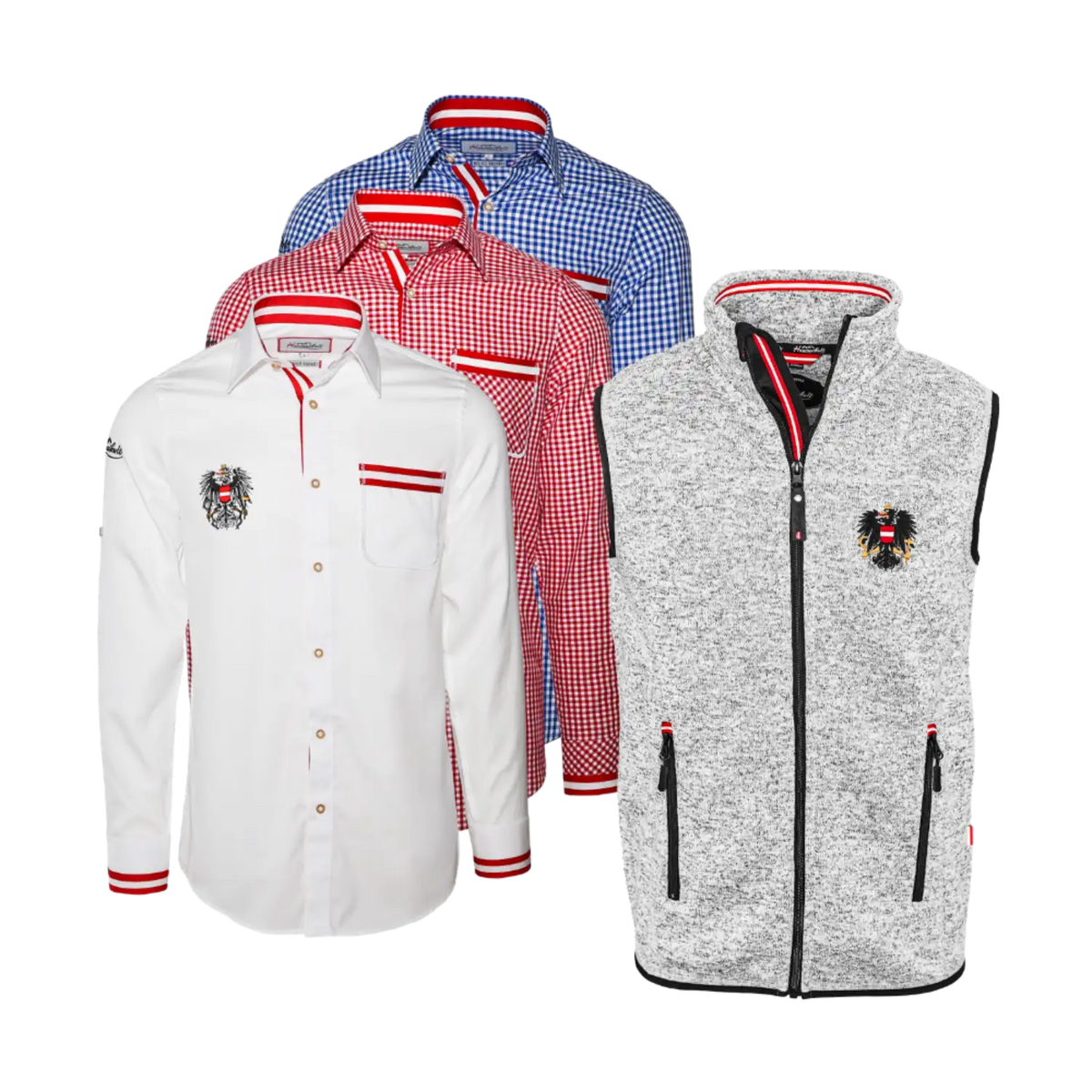 Geschenkpaket Kultgilet hellgrau Trachtenhemd #Farbe_Hellgrau