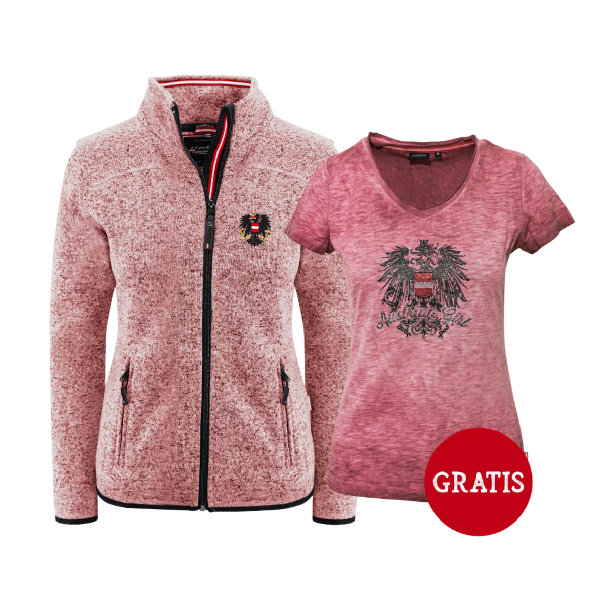 Geschenkpaket Kultjacke ohne Kapuze rosa gratis Shirt #Auswahl_Ohne Kapuze
