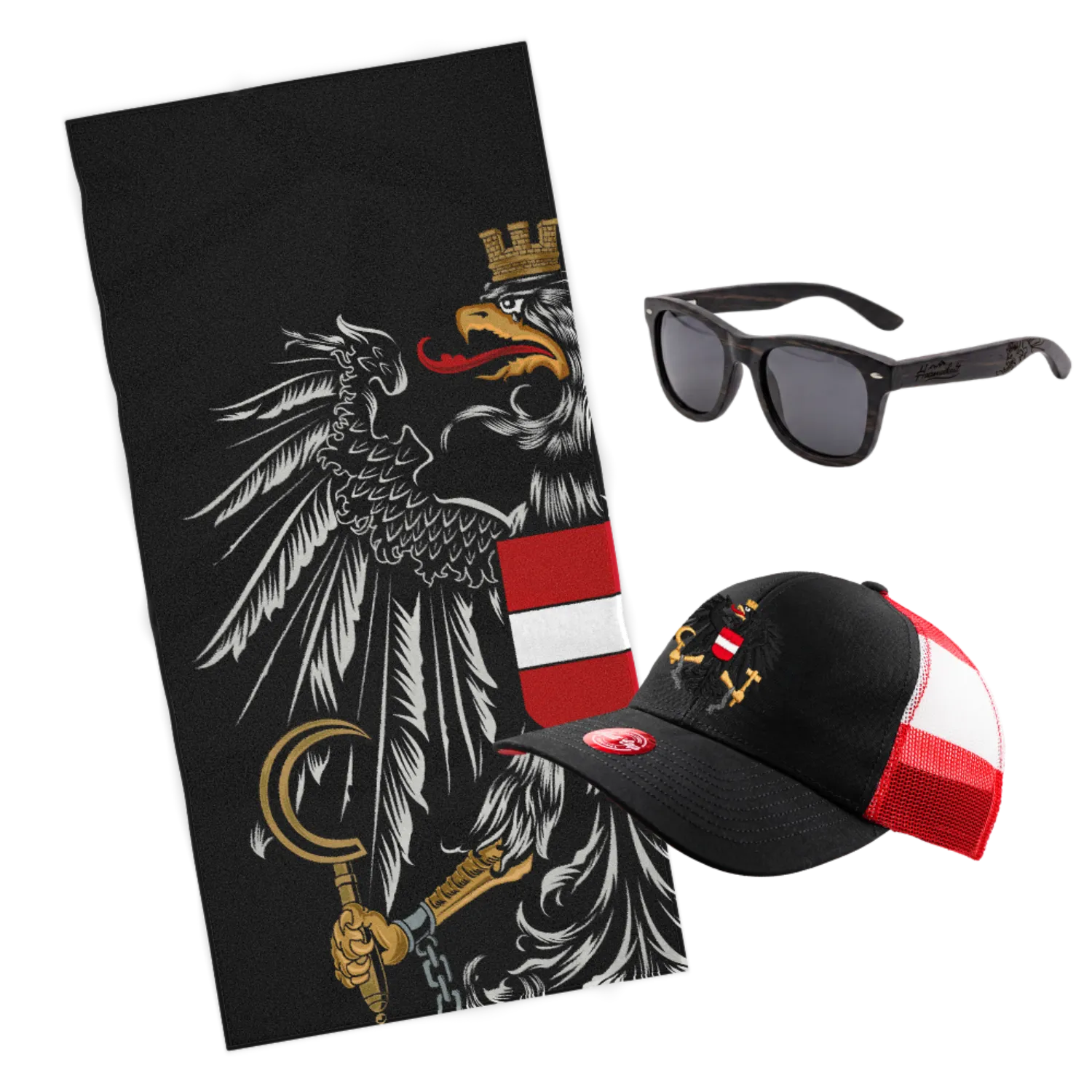 Geschenkpaket Sommer Badetuch Sonnenbrille Cap
