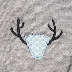 Geweih Stickerei Kinder Trachtenjacke blau