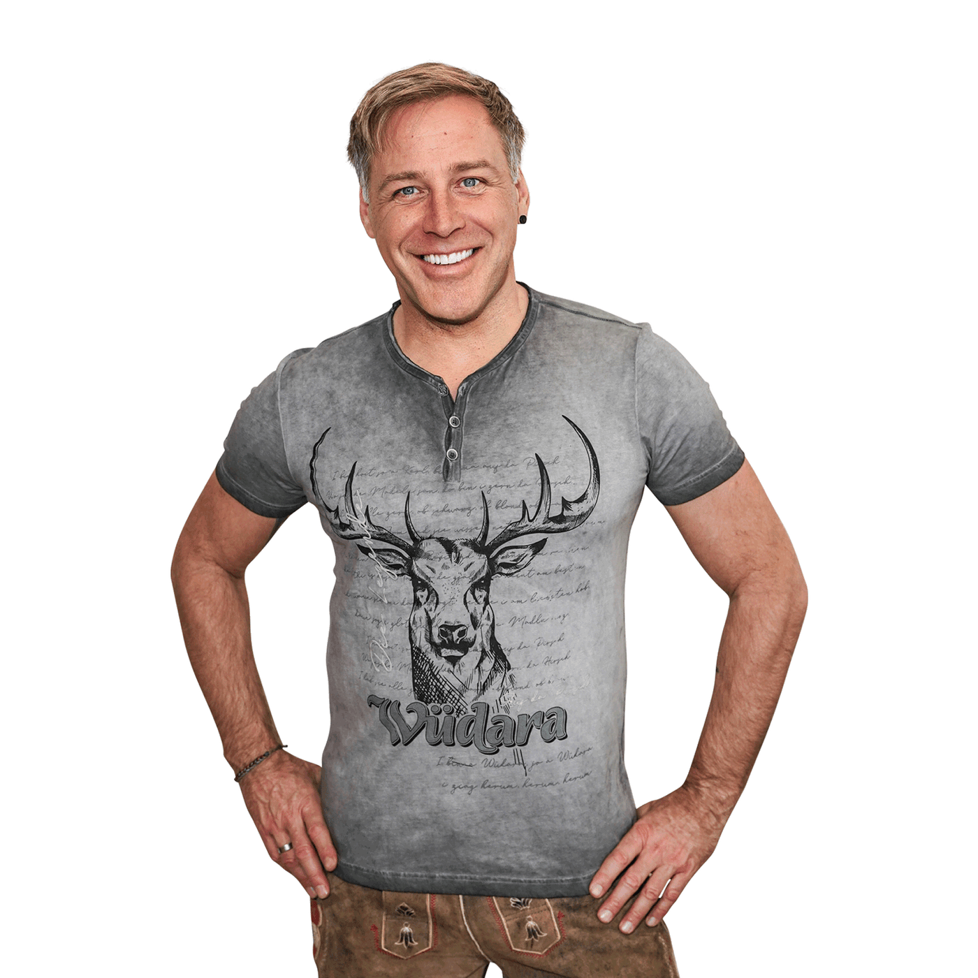 Graues Wüdara T-Shirt Herren