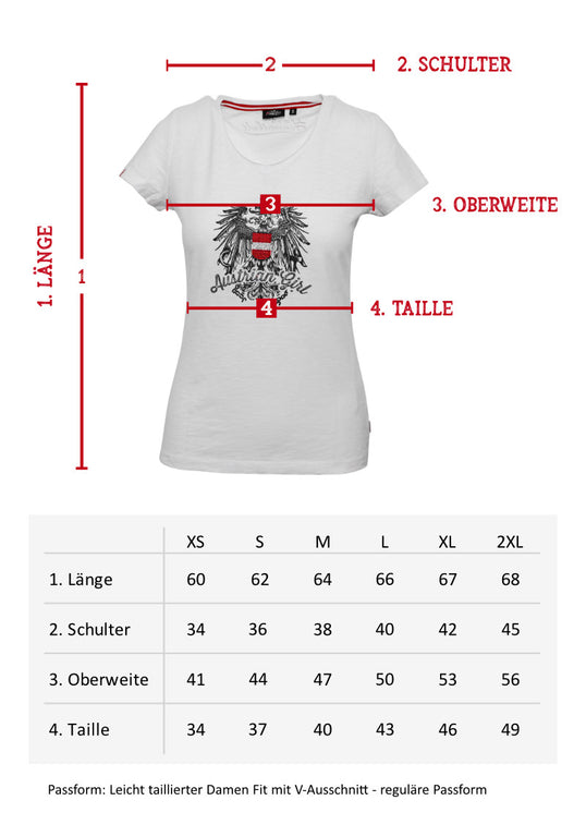 Austrian Girl Glitzer T-Shirt - weiss