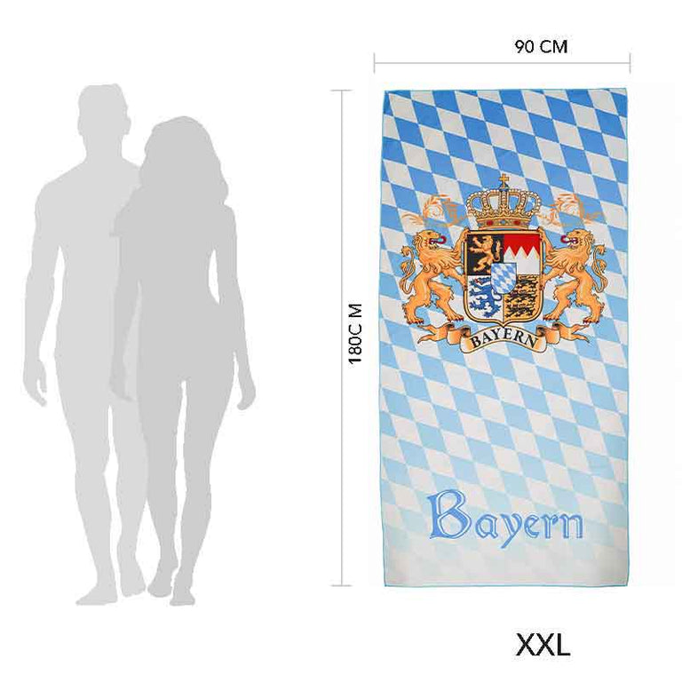 Bayern Karo Badetuch - Mikrofaser XXL