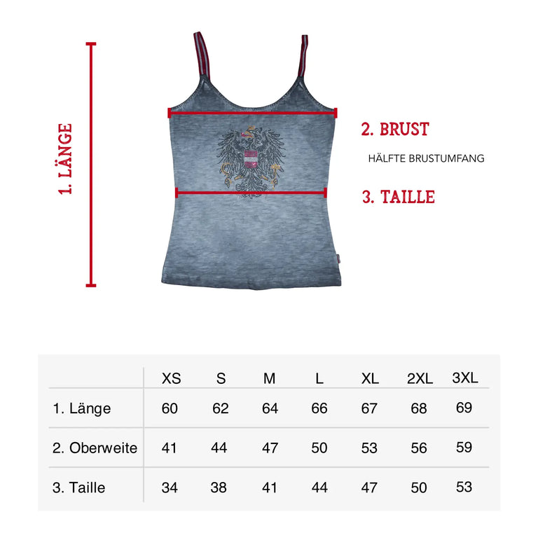 Österreich Glitzer Tanktop - Granitblau