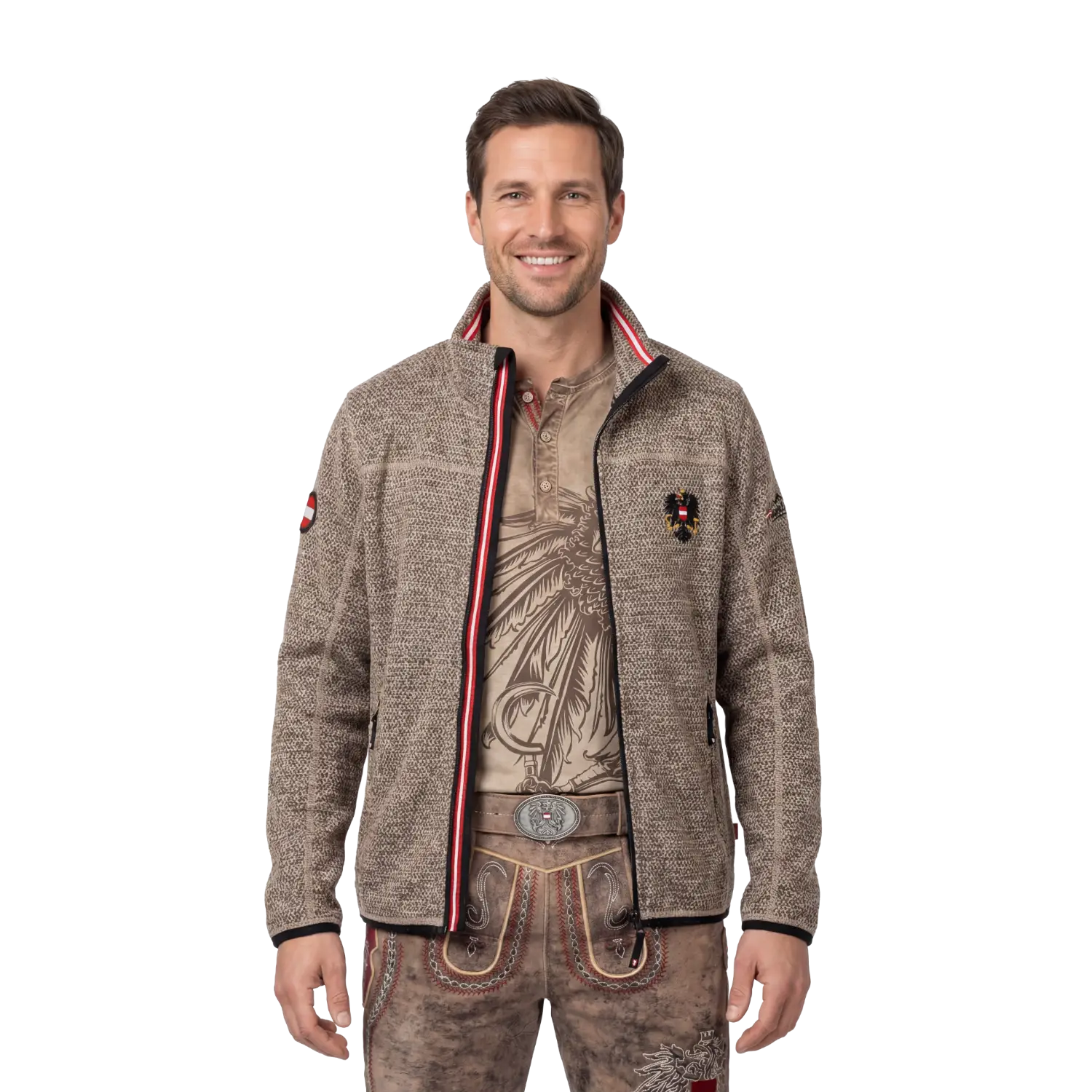 Österreich Kultjacke ohne Kapuze - Strickoptik