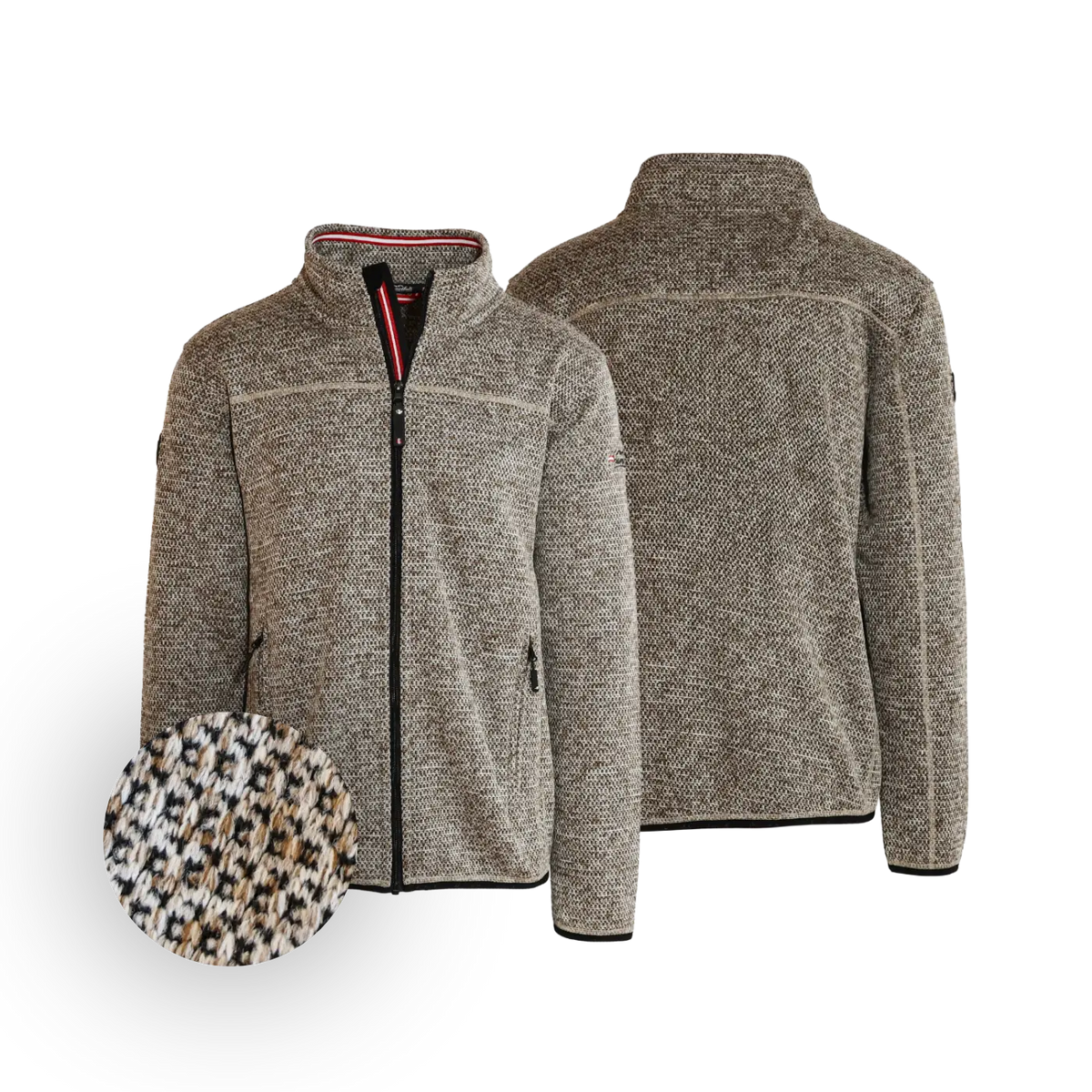 Hellbraune Trachten Fleece Jacke für Herren #Farbe_Hellbraun-Strick